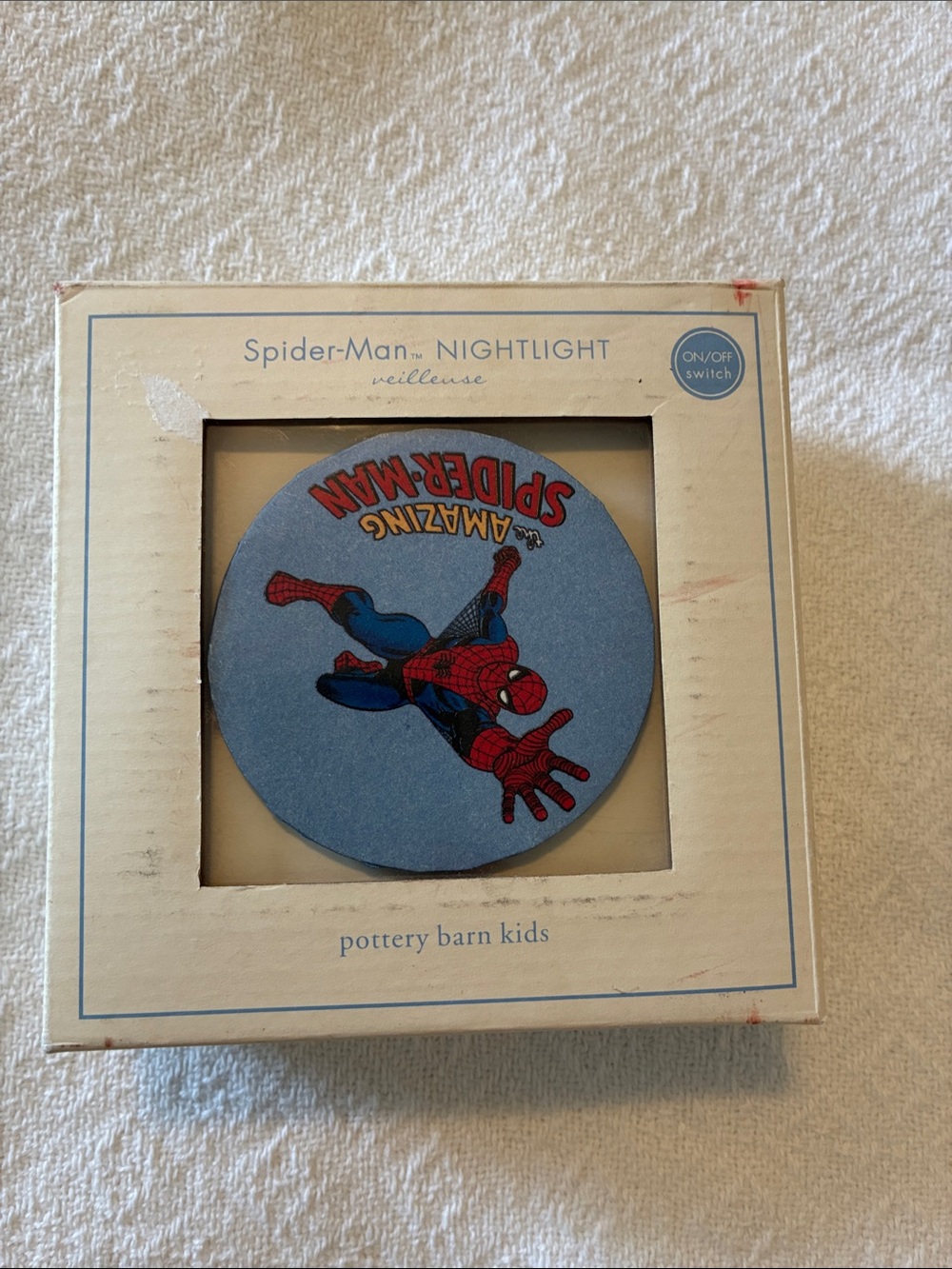 Pottery Barn Kids Spider-Man Plug-In Nightlight new